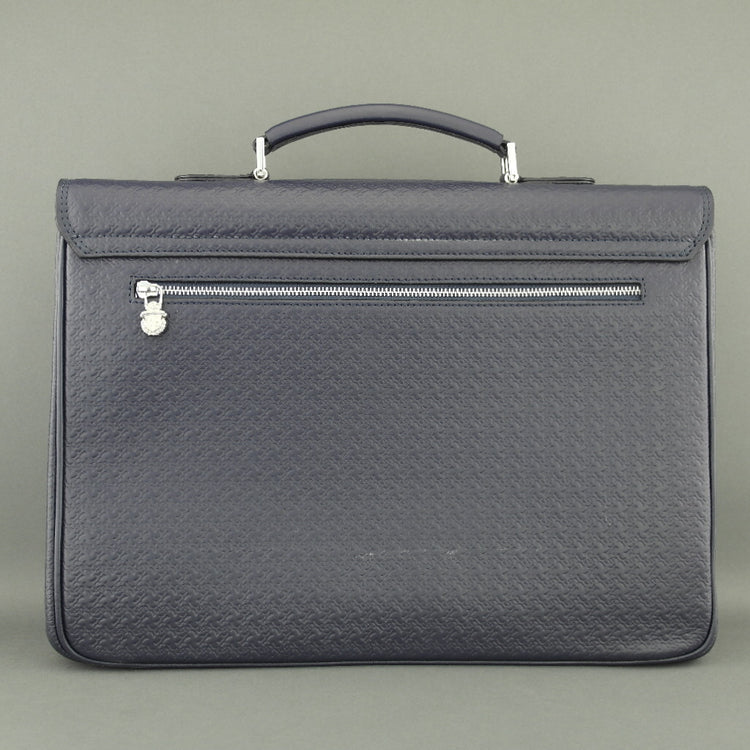 Billionaire Couture Genuine Leather Business Bag Royal Blue