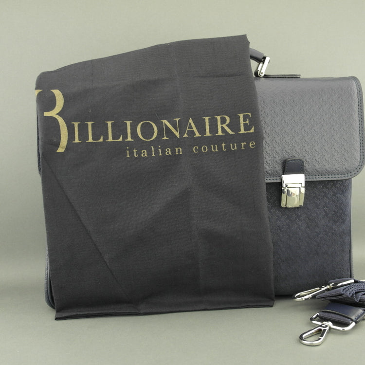 Billionaire Couture Business-Tasche aus echtem Leder, Königsblau