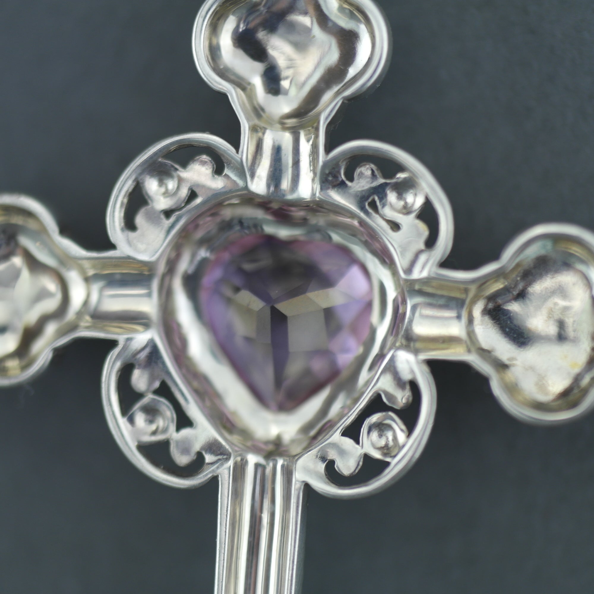 Vintage Gold plated Sterling silver cross with Topaz and Marcasite stones