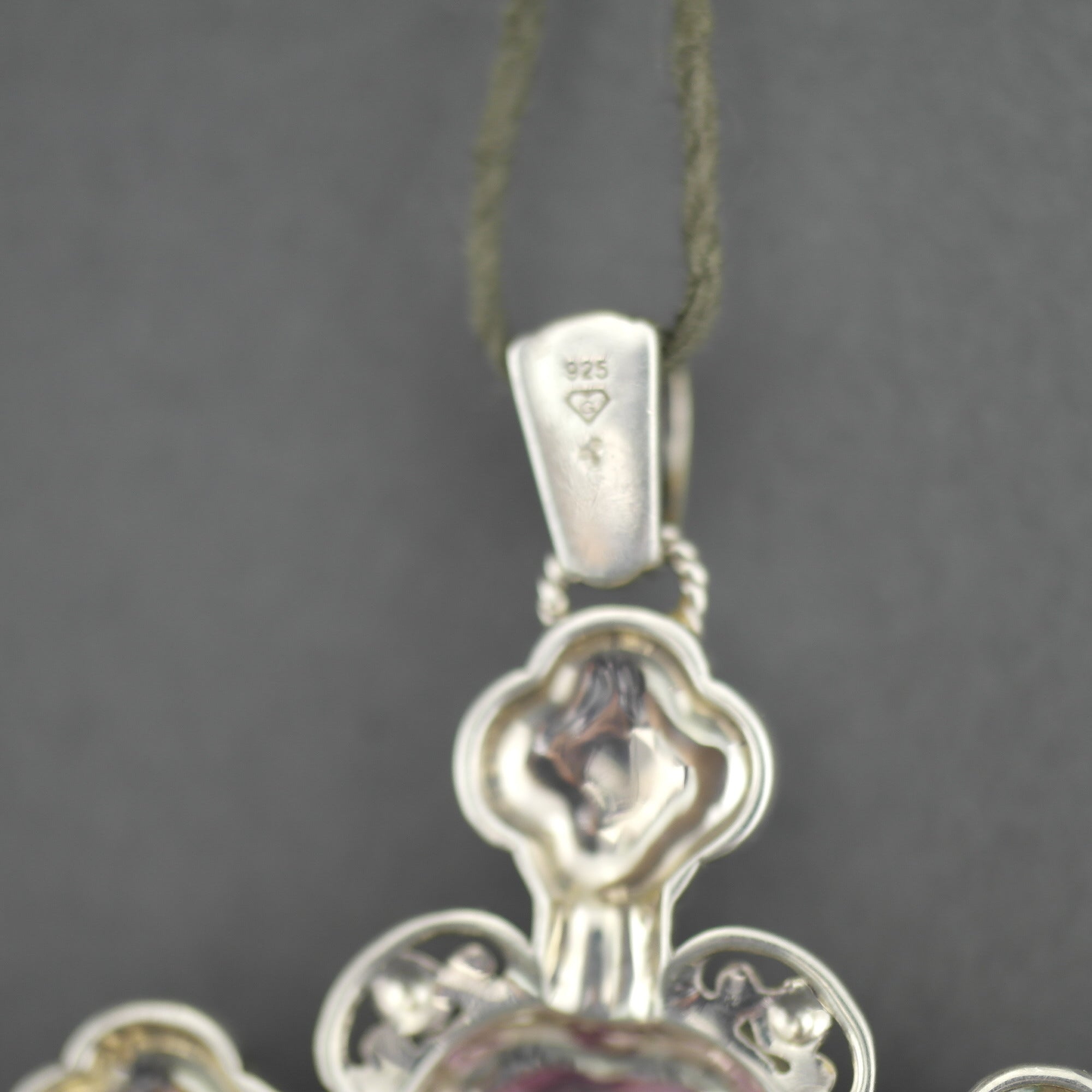 Vintage Gold plated Sterling silver cross with Topaz and Marcasite stones