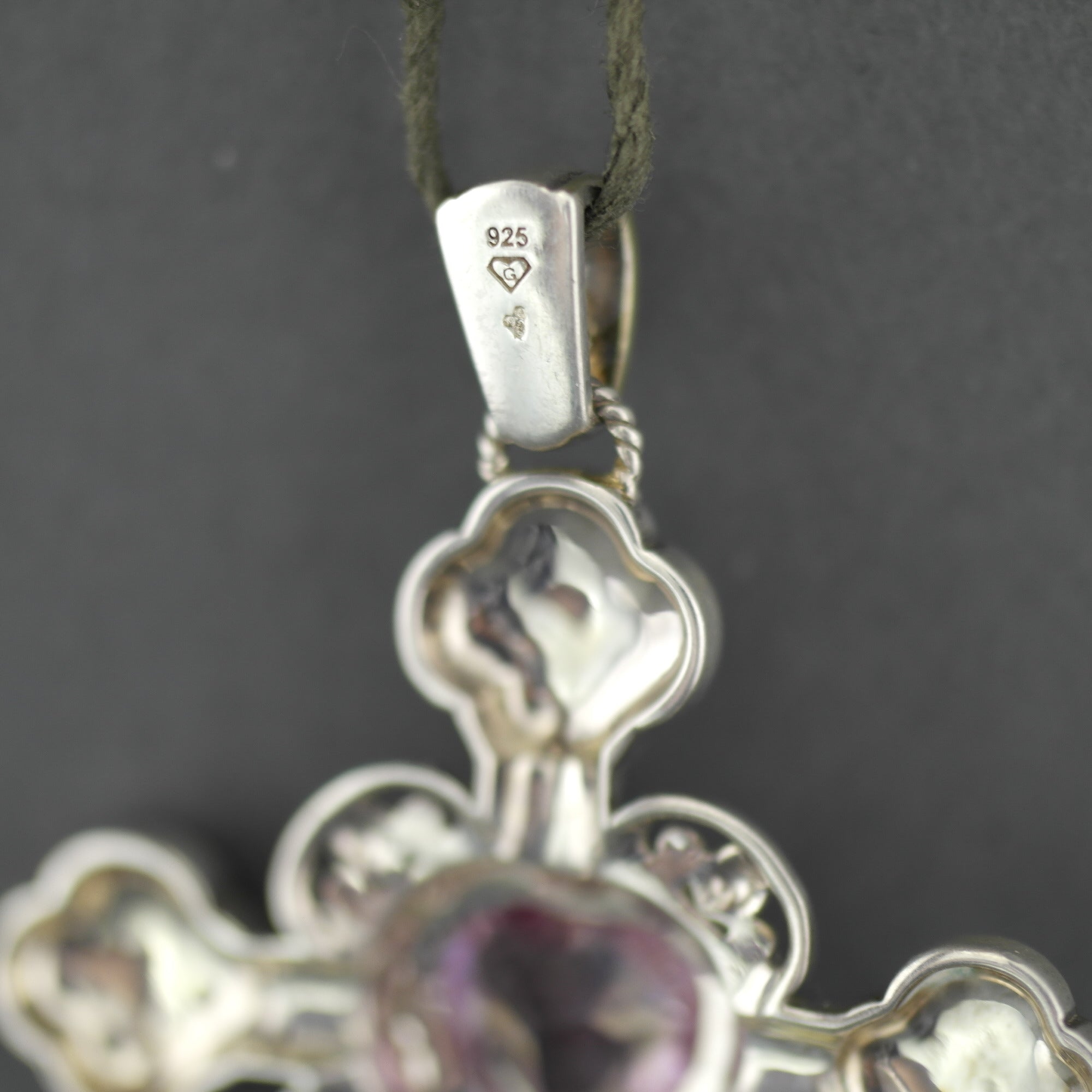 Vintage Gold plated Sterling silver cross with Topaz and Marcasite stones