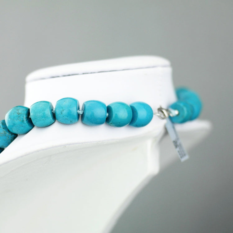 Limited Edition 550ct Turquoise beads 18" Necklace with sterling silver clasp and Certificate