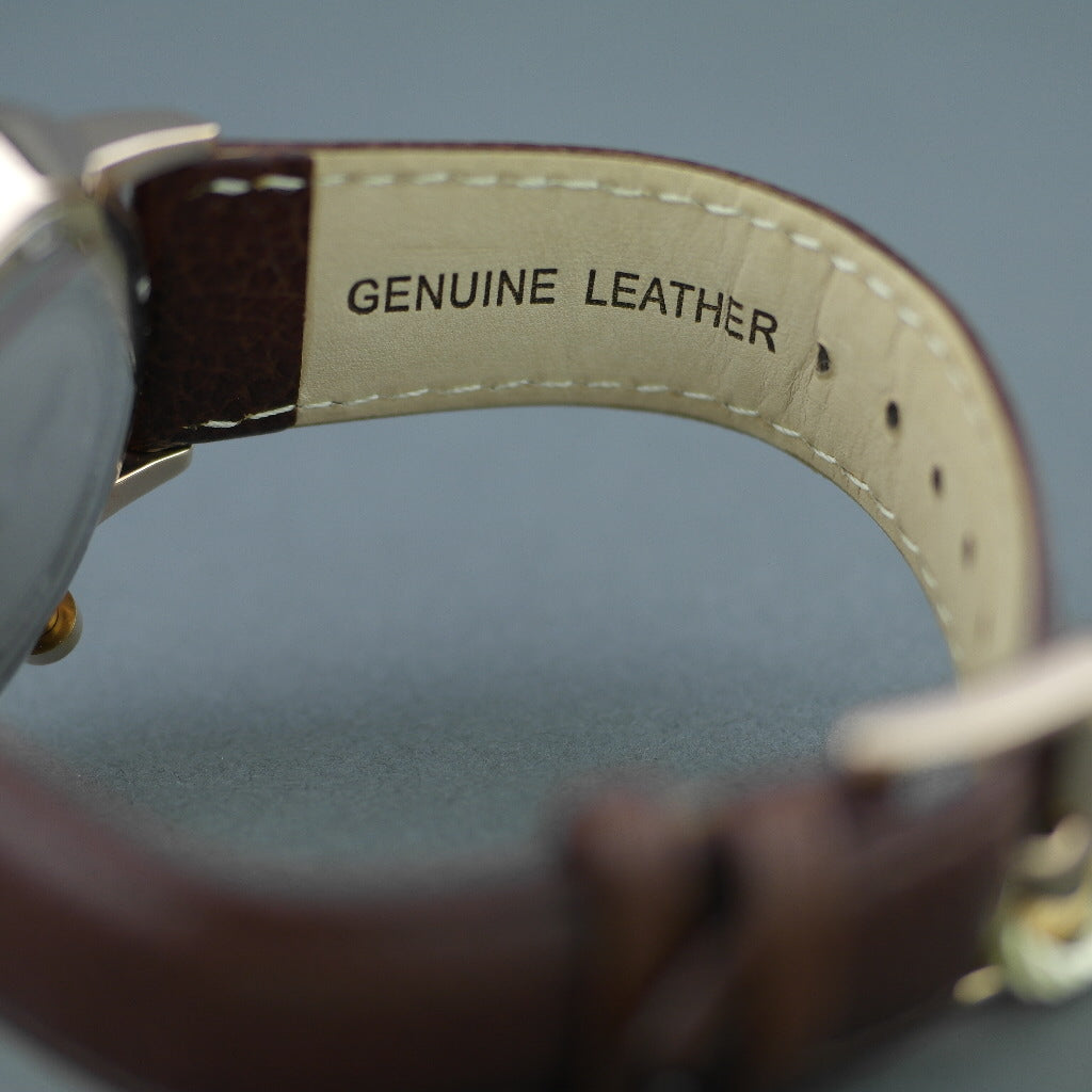 Ingersoll Eaton gold plated quartz wrist watch with Arabic numerals and leather strap