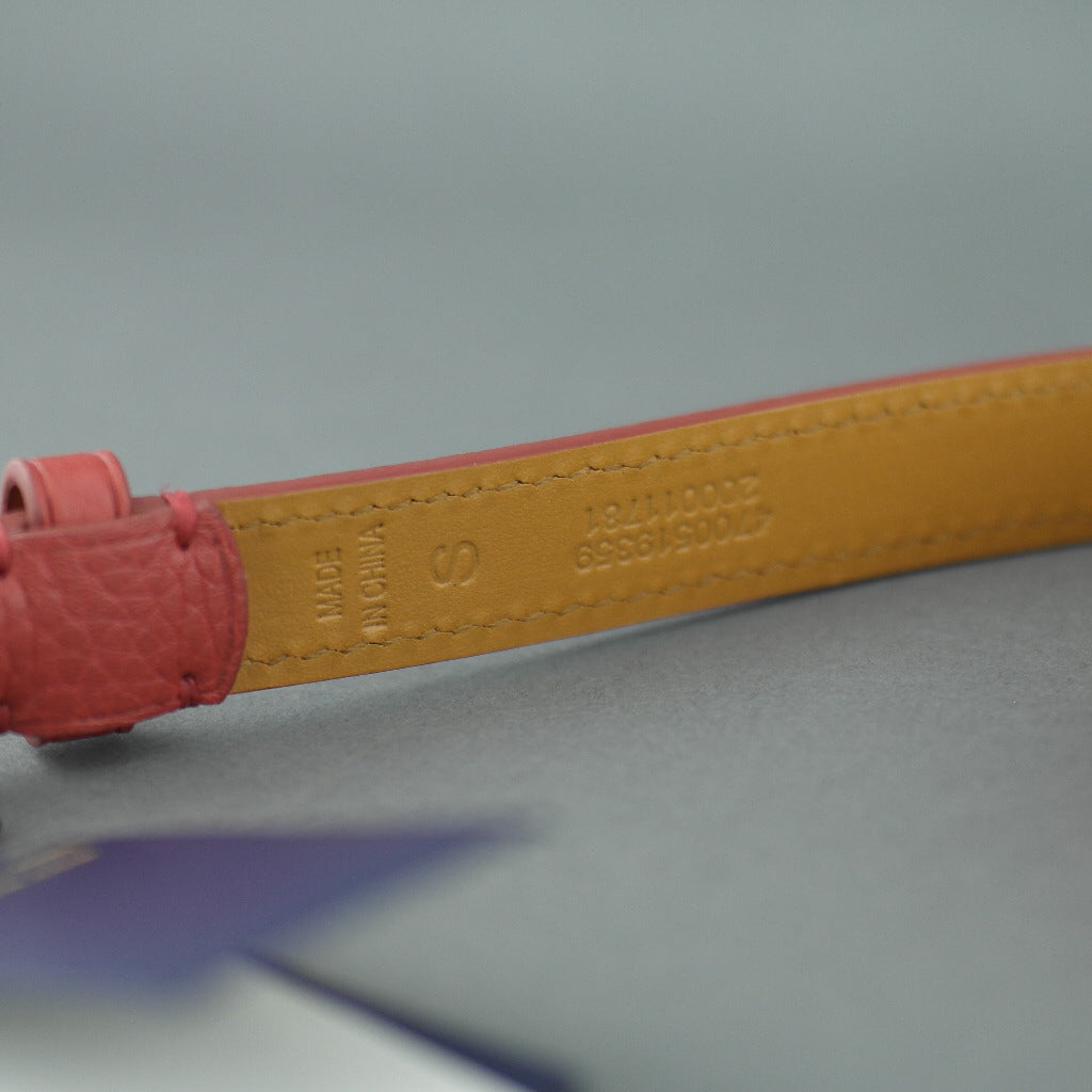 Polo Ralph Lauren Ladies skinny narrow red grained leather belt