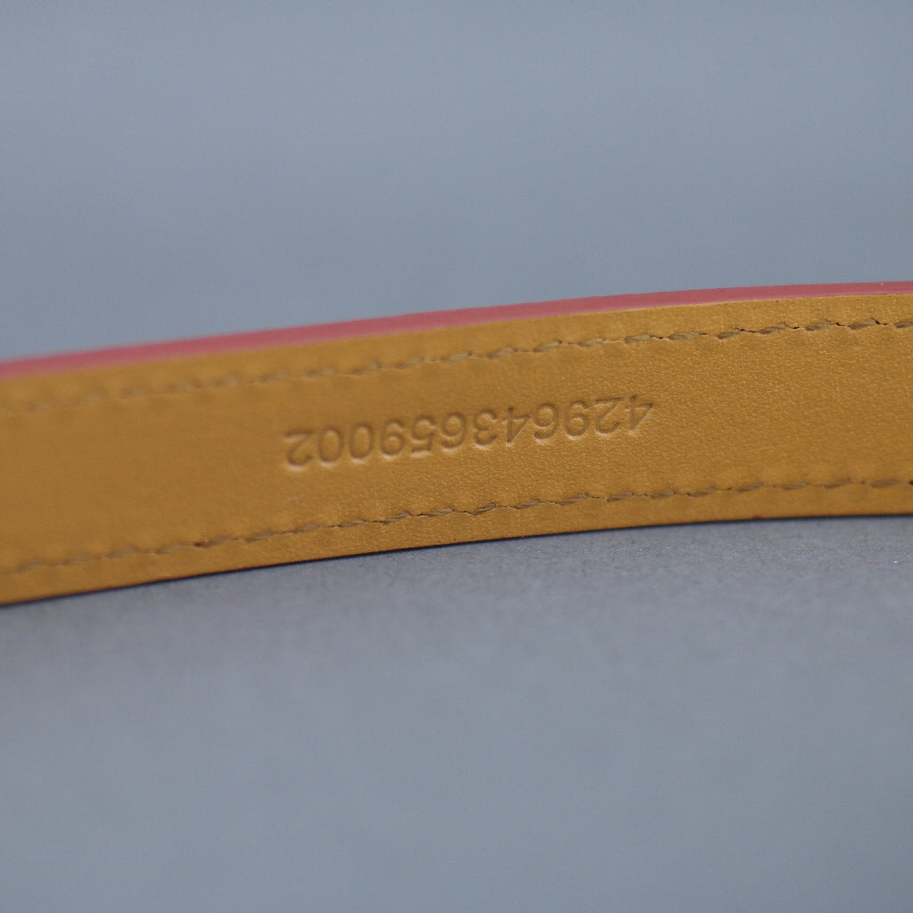 Polo Ralph Lauren Ladies skinny narrow red grained leather belt