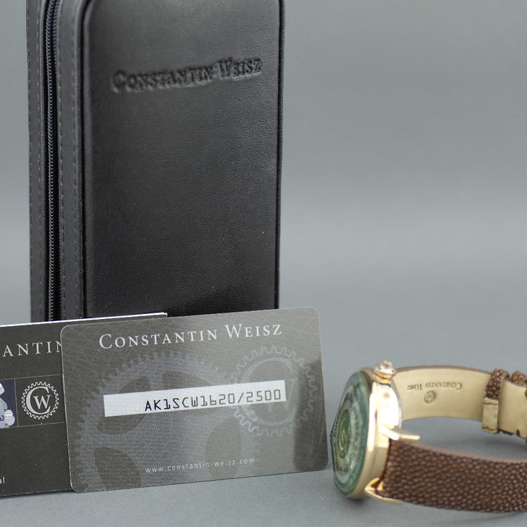 Constantin Weisz Limited Edition Herren-Automatikarmbanduhr mit 39 Steinen und Lederarmband