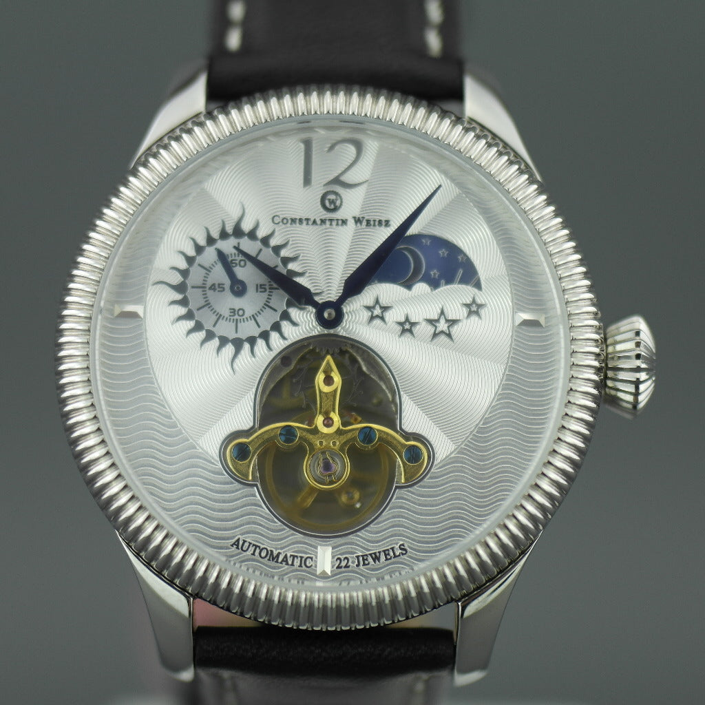 Constantin Weisz, automatische Armbanduhr mit offenem Herzen, 22 Steine, Datum, Tag und Nacht