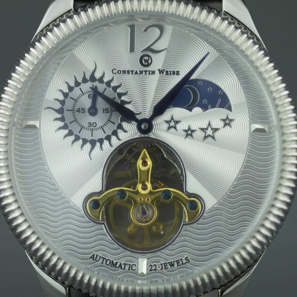 Constantin Weisz, automatische Armbanduhr mit offenem Herzen, 22 Steine, Datum, Tag und Nacht