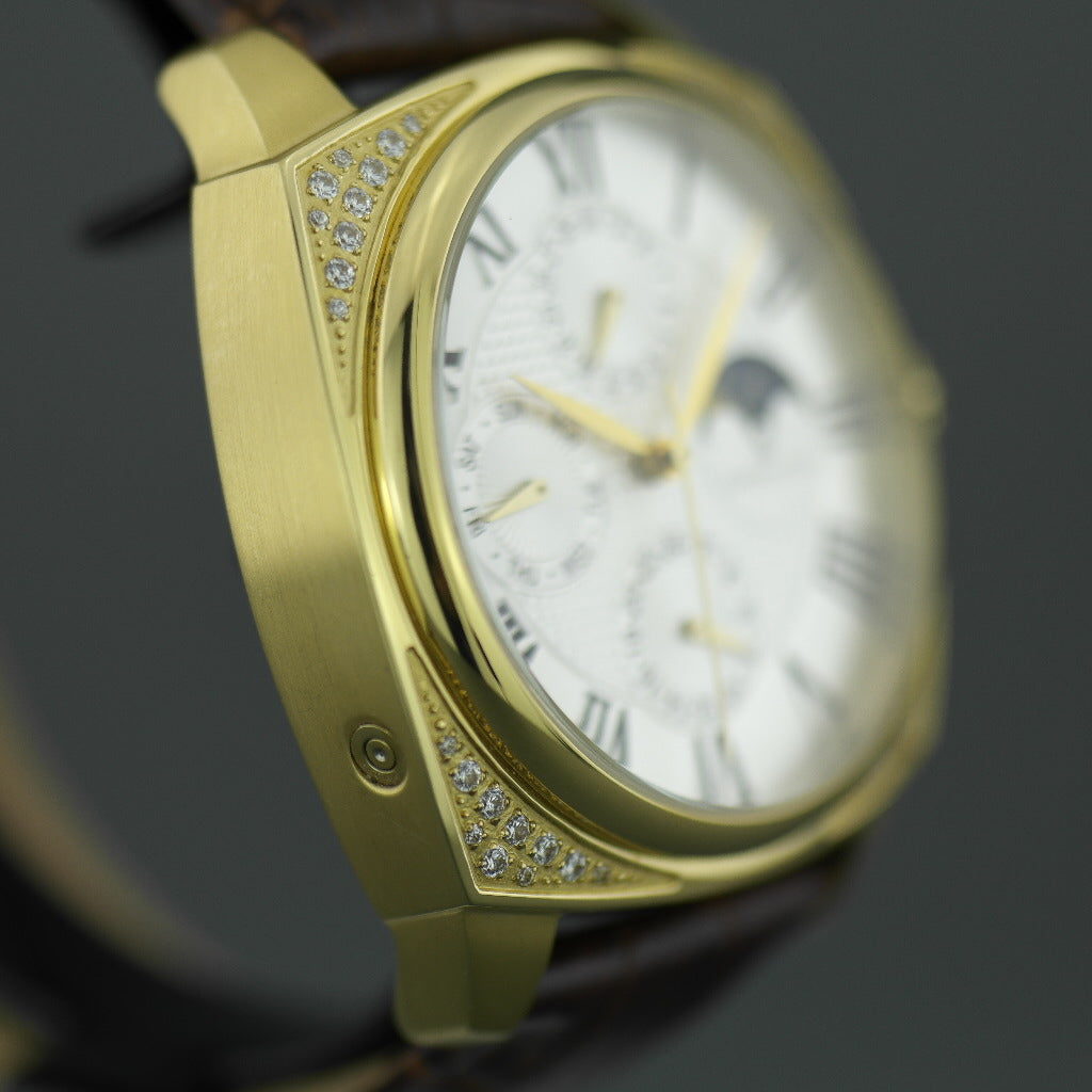 Constantin Weisz Gent's automatic wrist watch with Moon phases and encrusted bezel