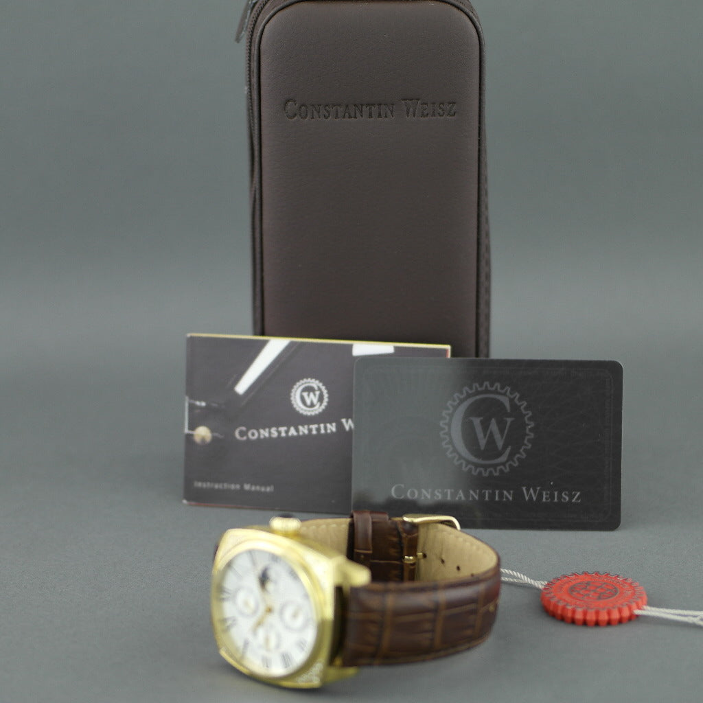Automatische Herrenarmbanduhr von Constantin Weisz mit Mondphasen und verkrusteter Lünette
