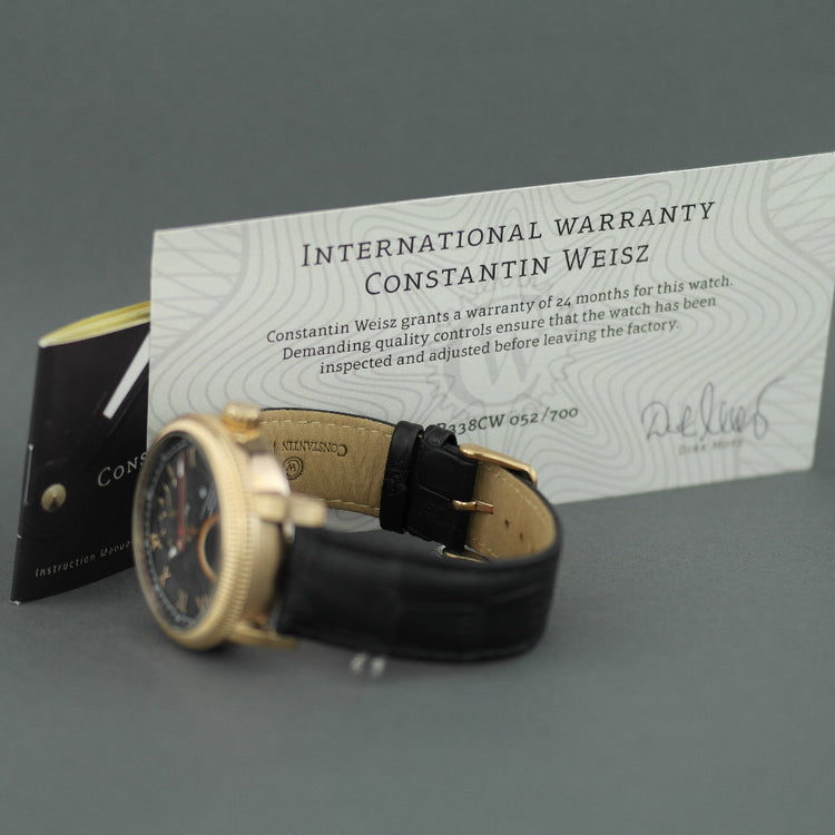 Limited Edition Constantin Weisz Gent's automatic gold plated dual time wrist watch