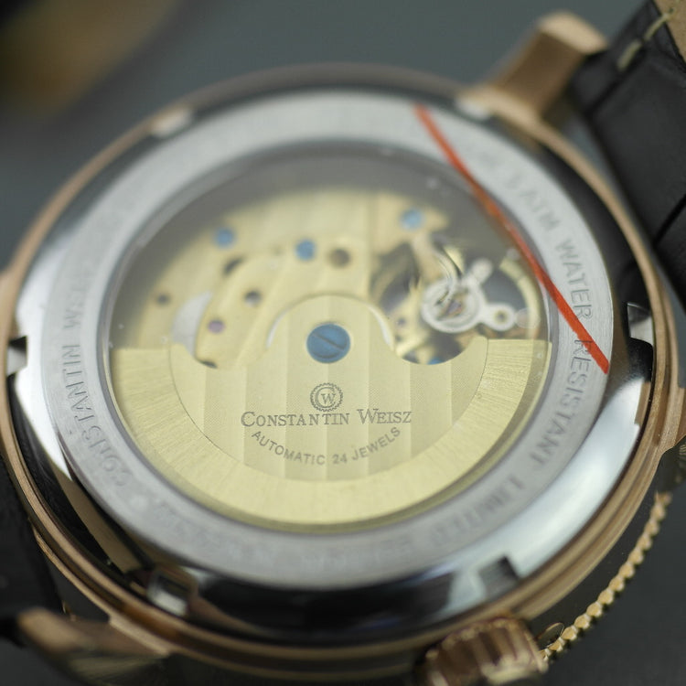 Limited Edition Constantin Weisz Gent's automatic gold plated dual time wrist watch