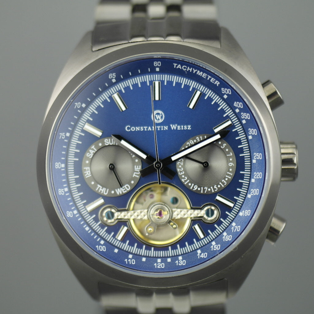 Constantin Weisz Gents Automatic Tachymeter Open heart wrist watch