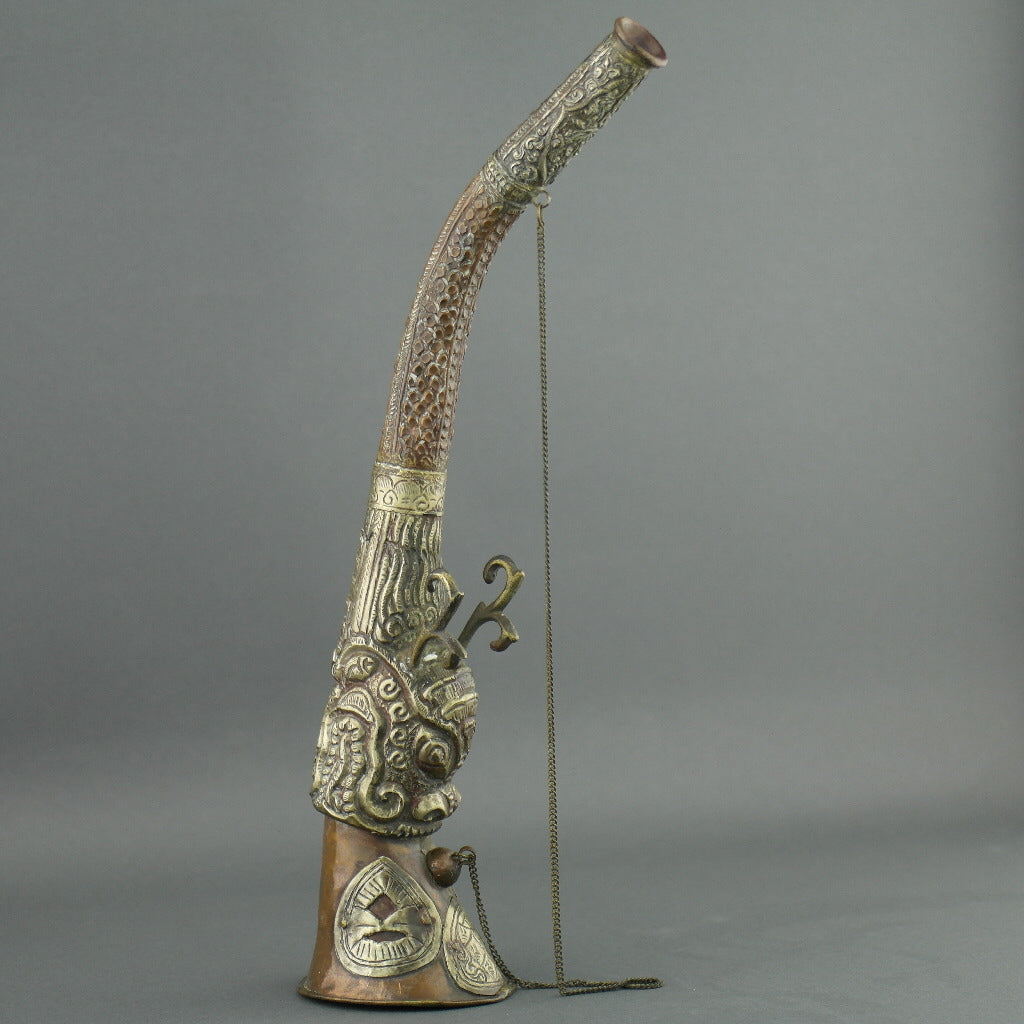 China ritual dragon horn ancient style wall decor – Konstantin Antiques