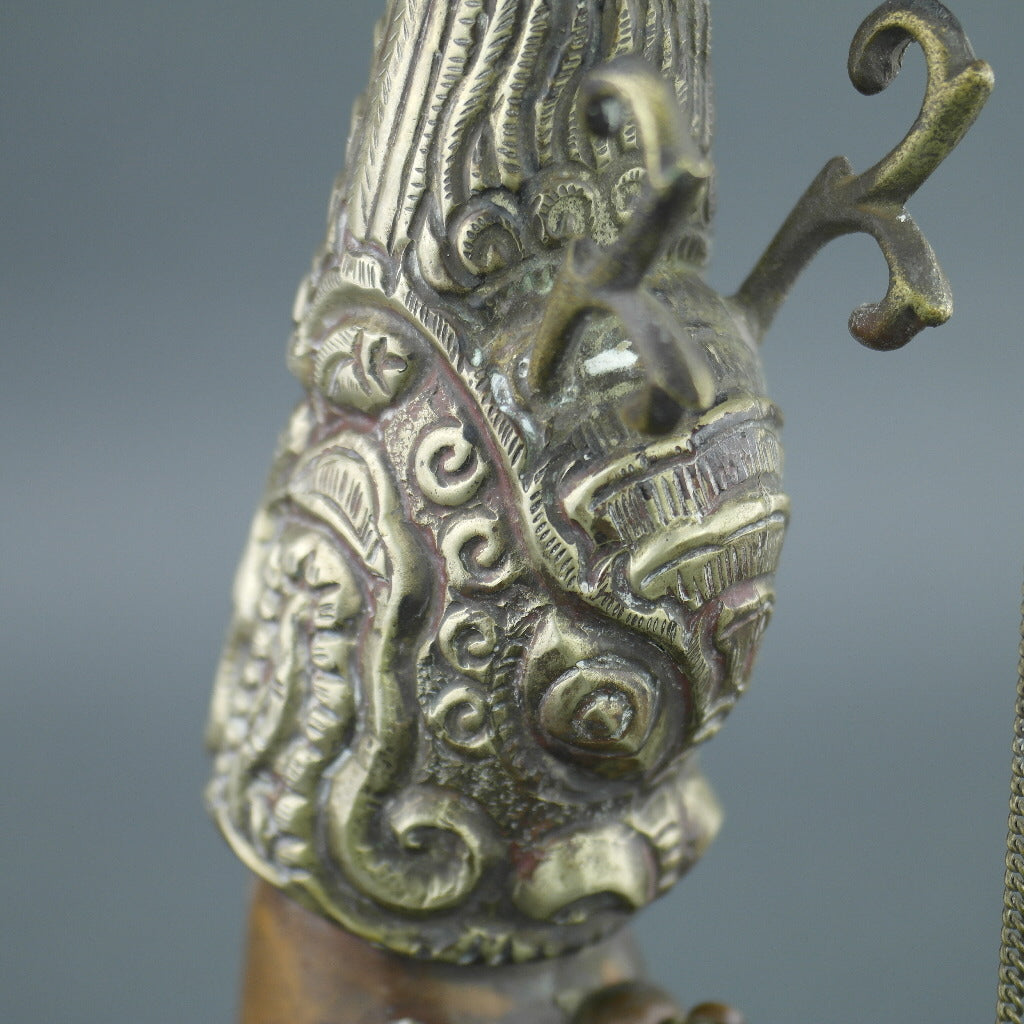 China ritual dragon horn ancient style wall decor