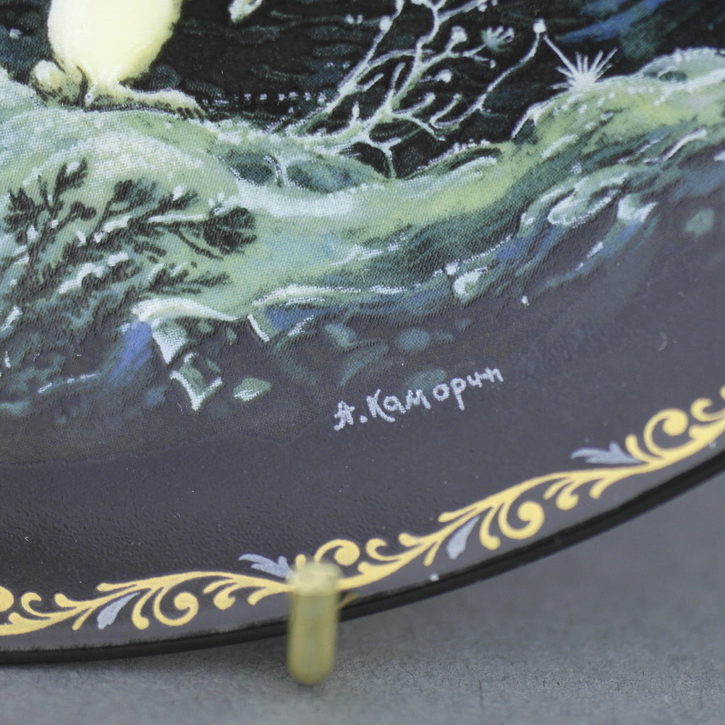 The Snow Maiden, Russian tales Porcelain Plate from Kholui Art Studio, Wall Decor