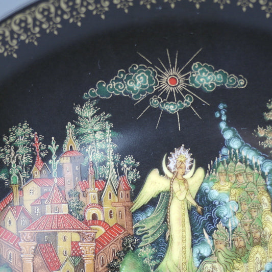 Zar Saltan, plato de cuentos rusos de porcelana Vinogradoff, Decoración de pared 