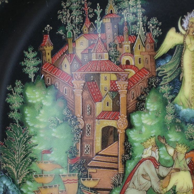 Zar Saltan, russischer Märchenteller aus Vinogradoff-Porzellan, Wanddekoration 