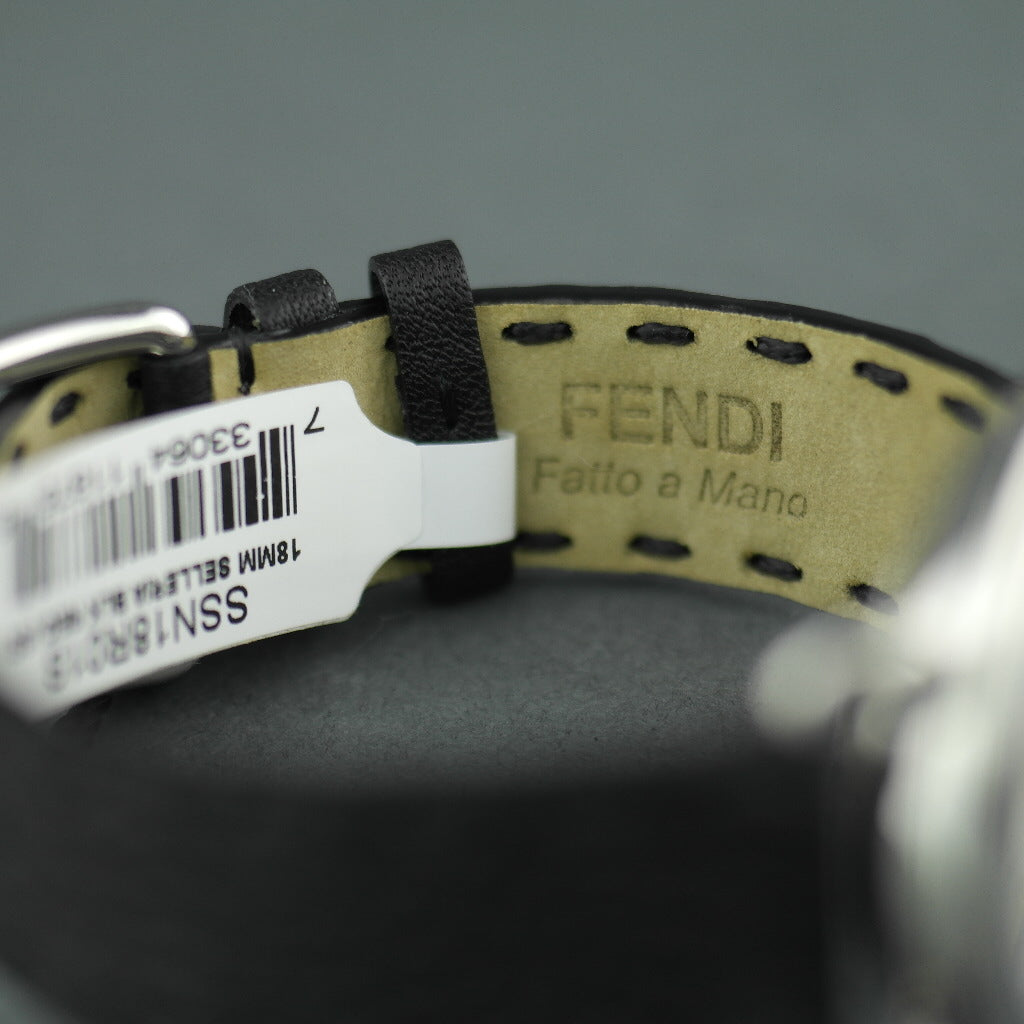 Fendi Selleria Schweizer Armbanduhr mit Perlmuttzifferblatt und Lederarmband