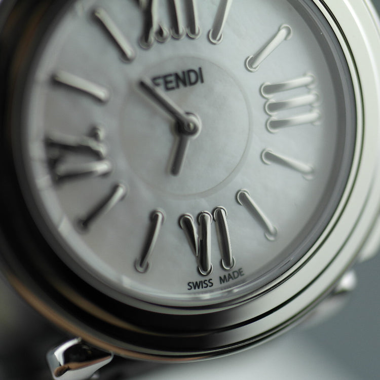 Fendi Selleria Nacre dial Swiss wrist watch with leather strap
