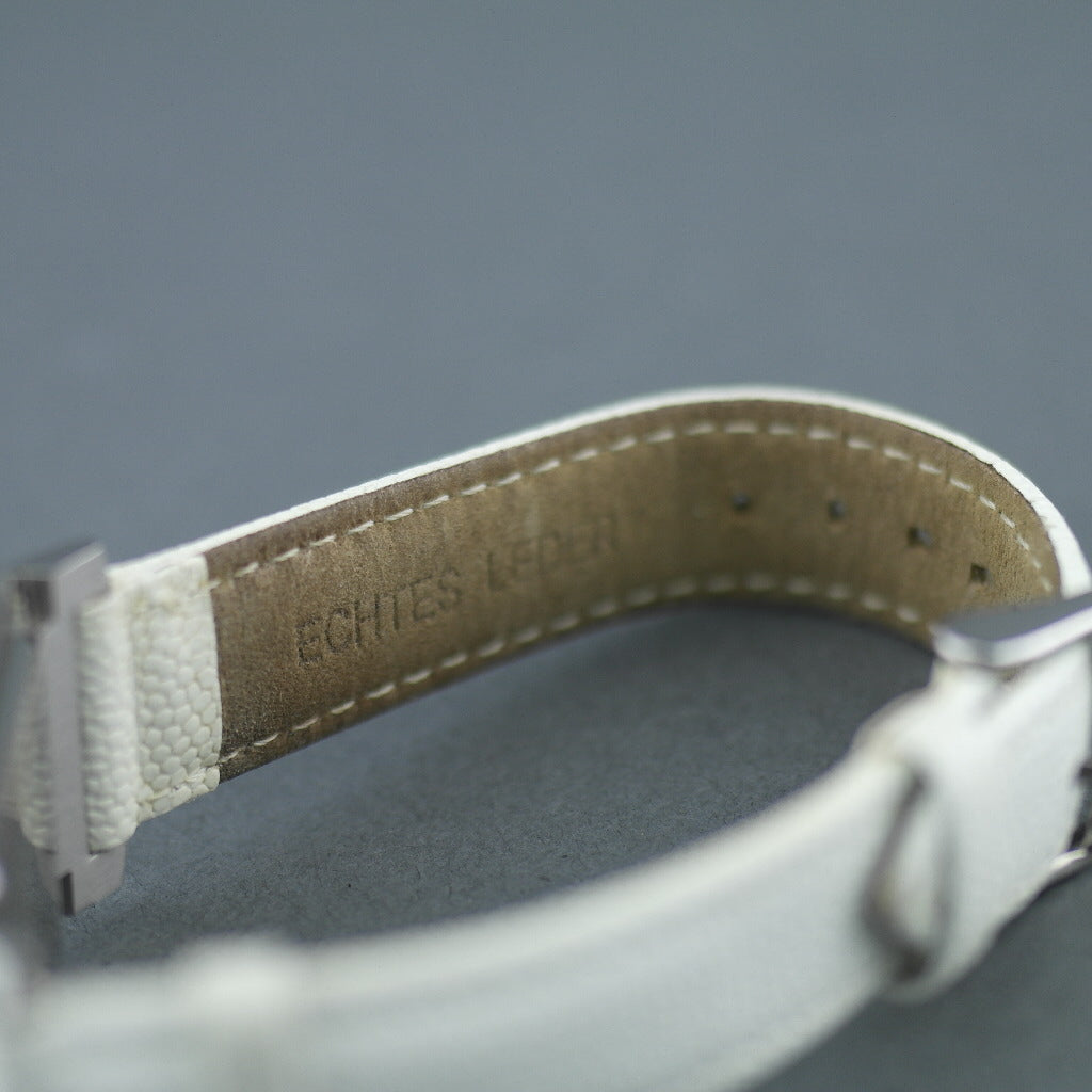 Constantin Weisz Diamonds Mechanical wrist watch white leather strap