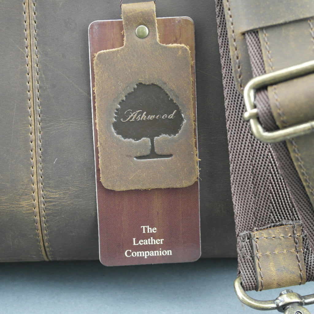 Ashwood Genuine Leather Holiday Business Sport Large Holdall Travel bag mud colour