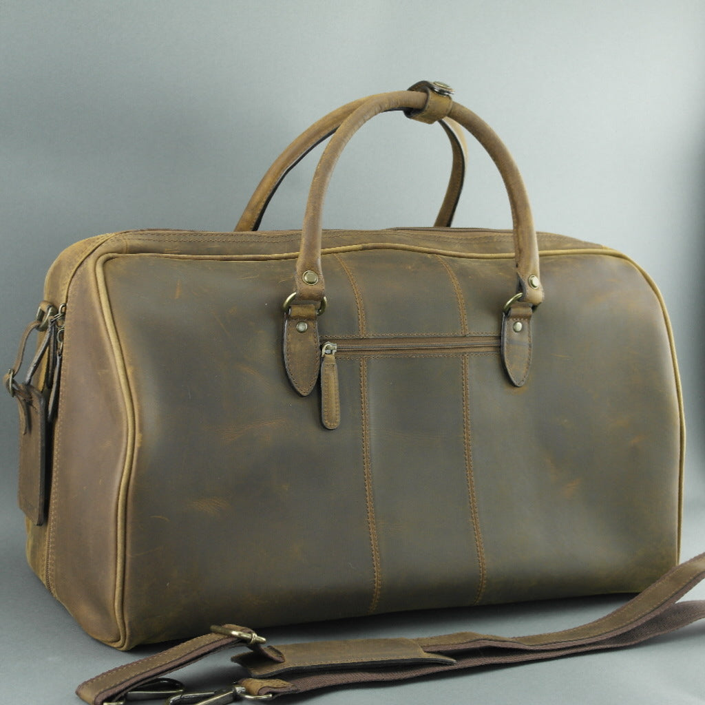 Ashwood Genuine Leather Holiday Business Sport Large Holdall Travel bag mud colour