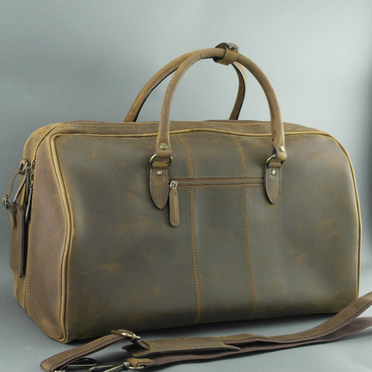 Ashwood Genuine Leather Holiday Business Sport Large Holdall Travel bag mud colour