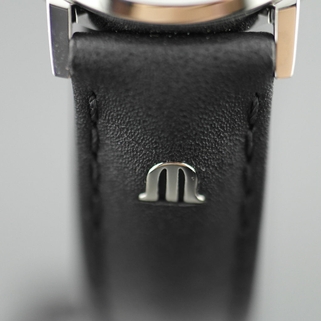 Maurice Lacroix Eliros Swiss wrist watch with Leather Strap and Black Dial