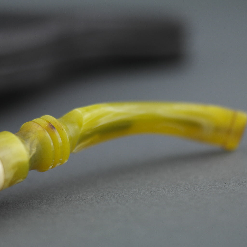 Antique Meerschaum pipe with carved Baltic Amber mouthpiece