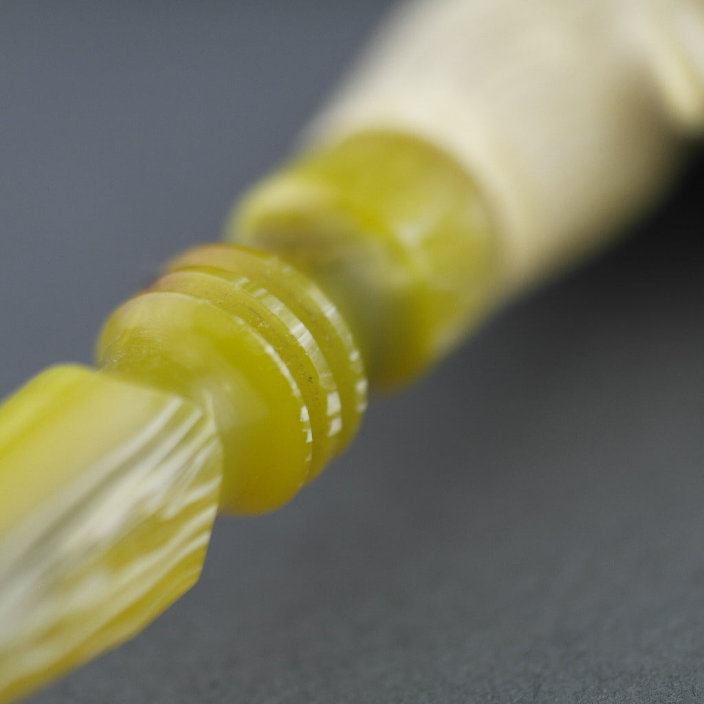 Antique Meerschaum pipe with carved Baltic Amber mouthpiece