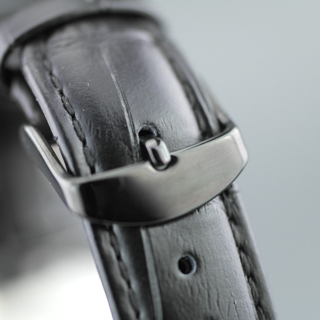 Jean Bellecour Automatic Black Skeleton Edition wrist watch leather strap