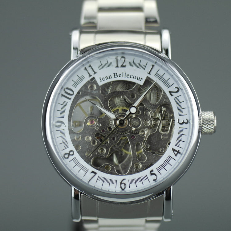 Jean Bellecour Automatic Skeleton Edition Armbanduhr mit Edelstahlarmband