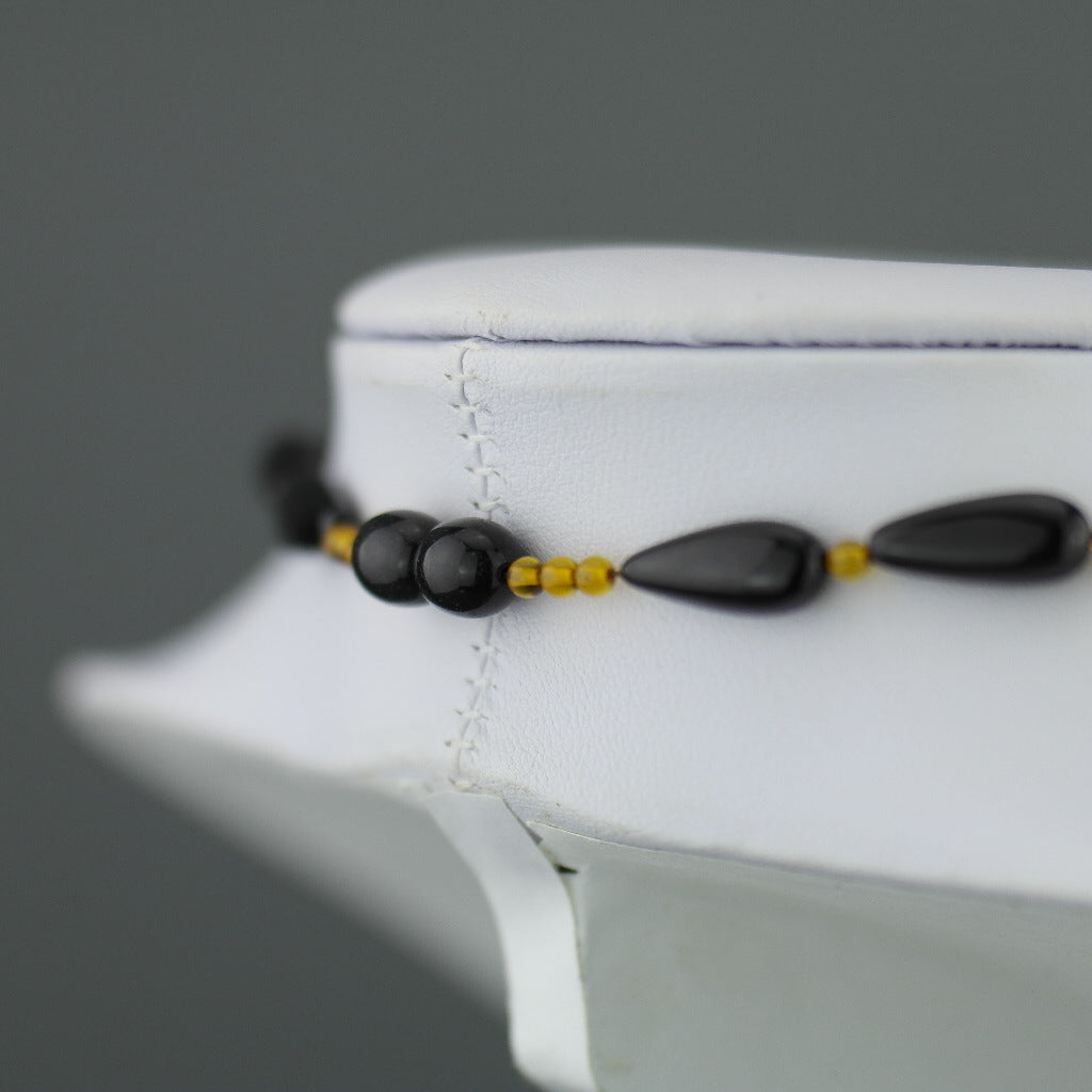 Elegant German Baltic Amber shaped beads necklace