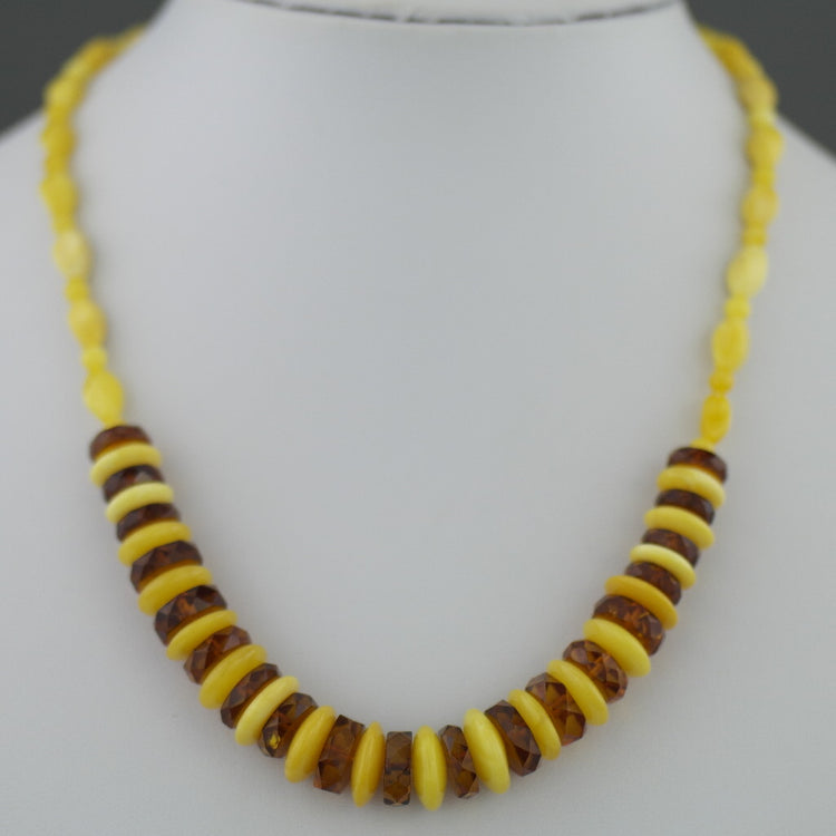 Elegant German Genuine Baltic Amber shaped beads necklace