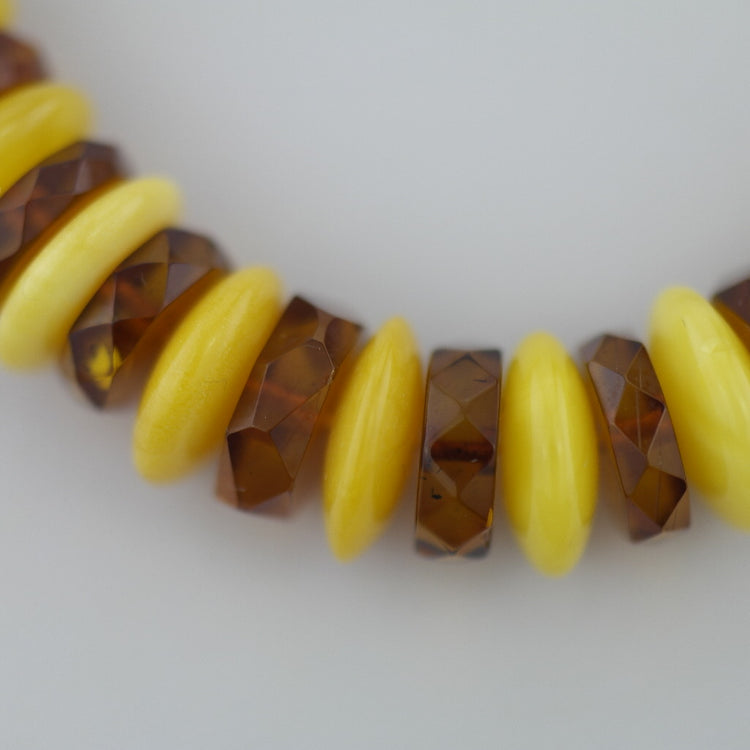 Elegant German Genuine Baltic Amber shaped beads necklace