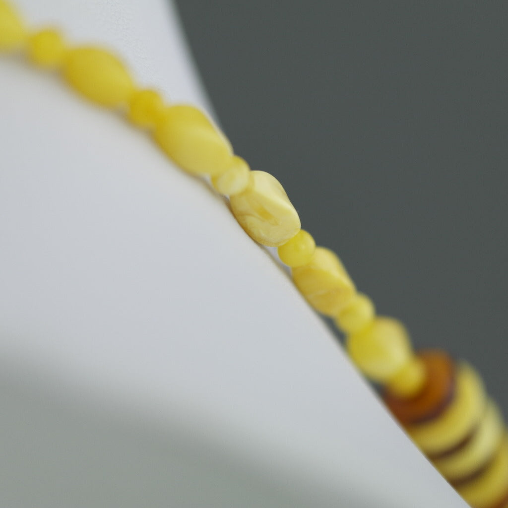 Elegant German Genuine Baltic Amber shaped beads necklace
