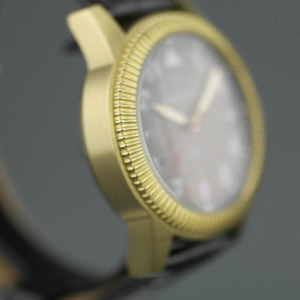 Moscow Time open heart automatic wrist watch with genuine leather strap