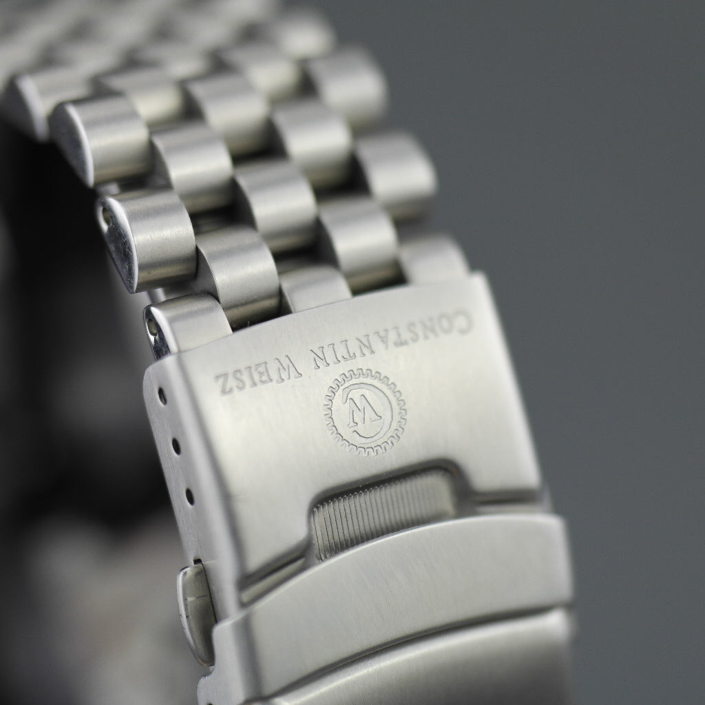 Constantin Weisz 35 jewels Automatic Open heart wrist watch Red dial stainless steel bracelet