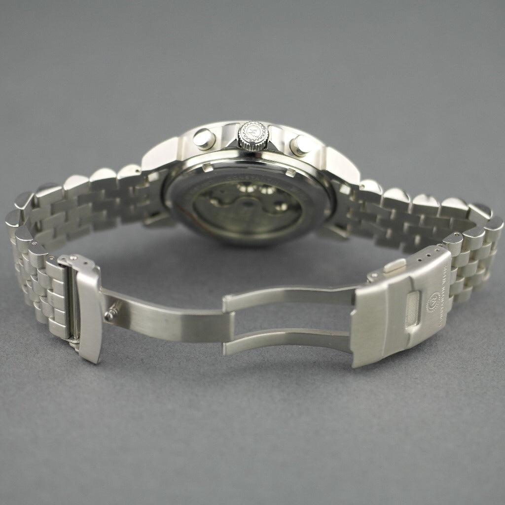 Constantin Weisz 35 jewels Automatic Open heart wrist watch Red dial stainless steel bracelet