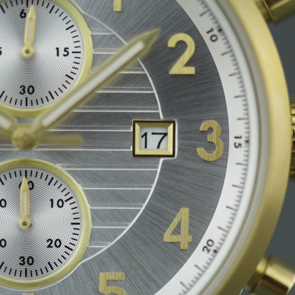 CCCP Chronograph-Armbanduhr mit Datum und Edelstahlarmband
