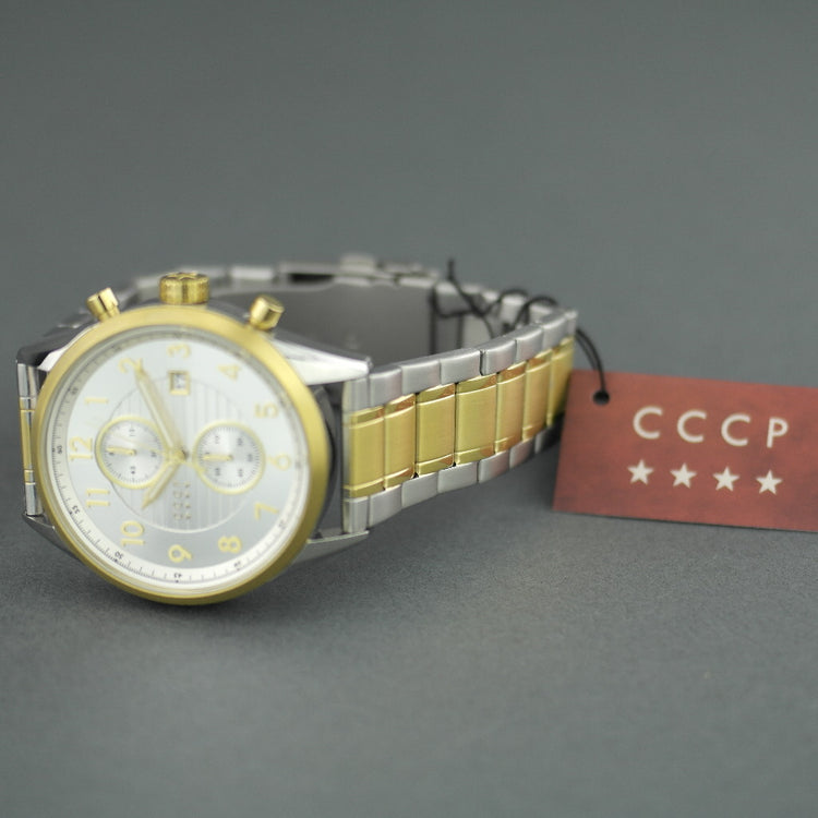 CCCP Chronograph-Armbanduhr mit Datum und Edelstahlarmband