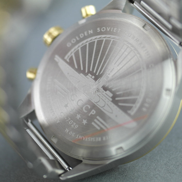 CCCP Chronograph wristwatch with date and stainless steel bracelet