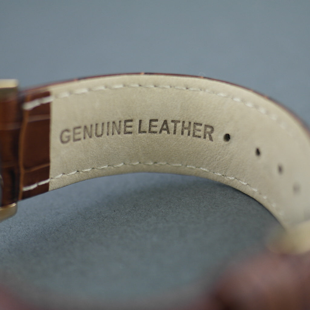 Reloj de pulsera Ingersoll Grafton de cuarzo chapado en oro con números romanos y correa de piel