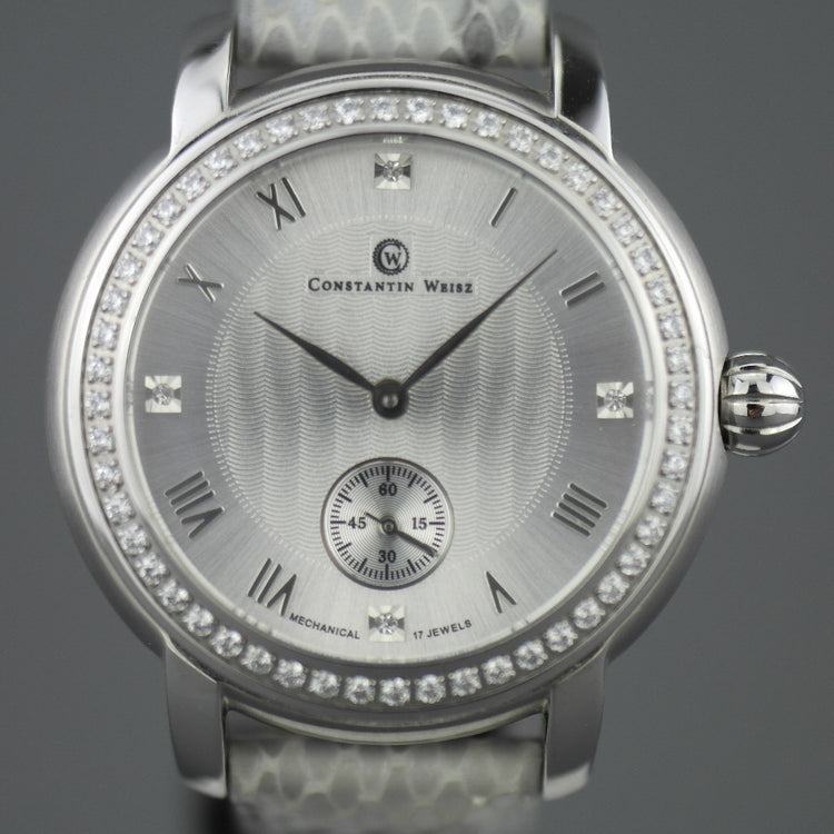 Constantin Weisz Diamonds edition mechanical wrist watch with snake leather strap