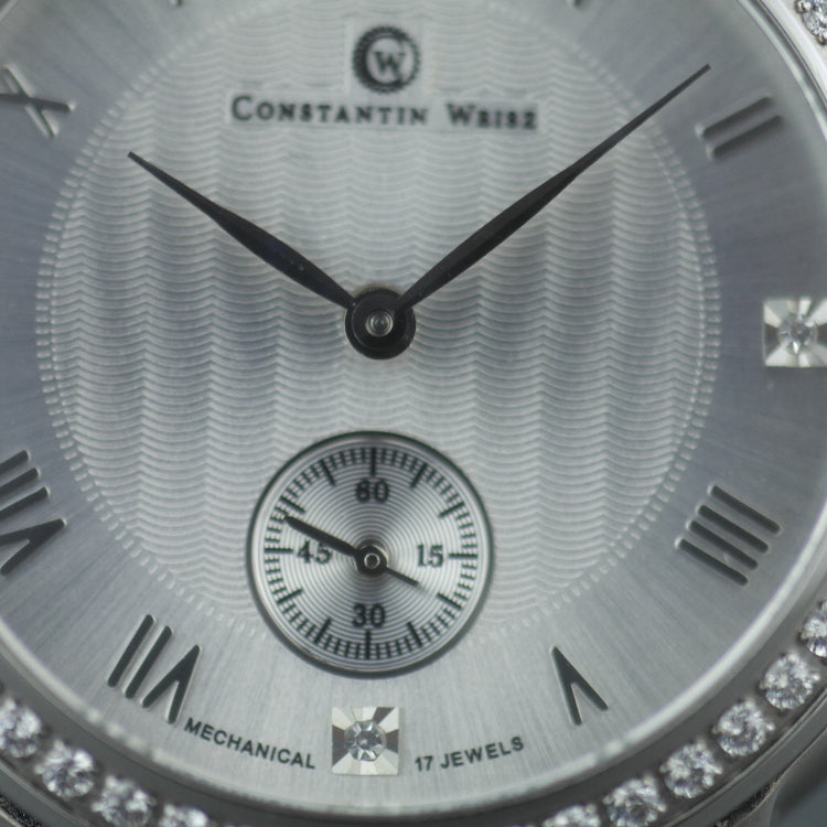 Constantin Weisz Diamonds edition mechanical wrist watch with snake leather strap