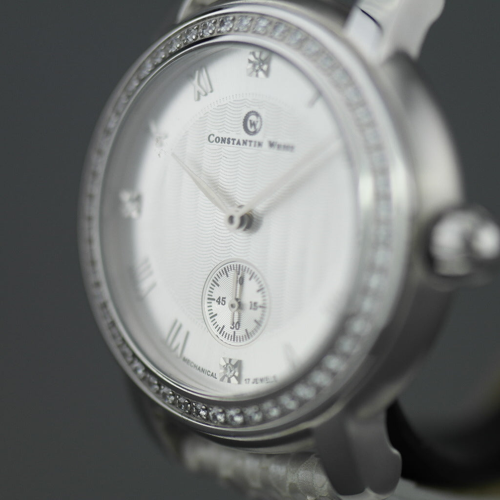 Constantin Weisz Diamonds edition mechanical wrist watch with snake leather strap