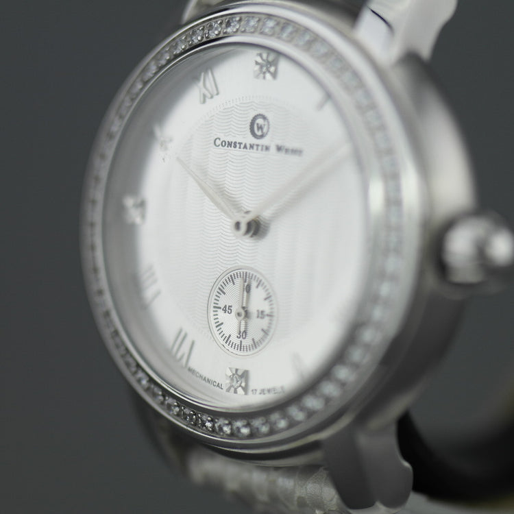 Reloj de pulsera mecánico Constantin Weisz edición Diamonds con correa de piel de serpiente