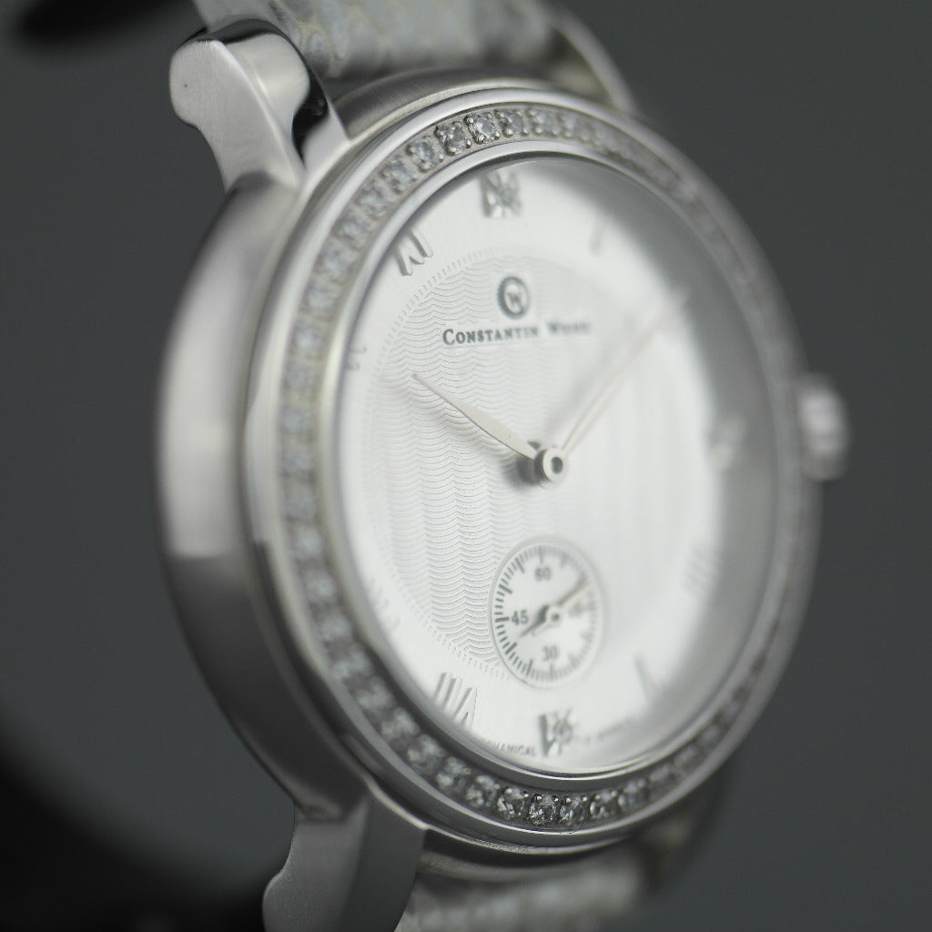 Constantin Weisz Diamonds edition mechanical wrist watch with snake leather strap