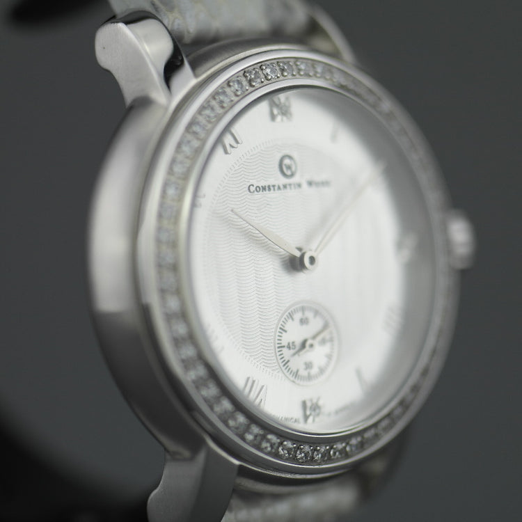 Mechanische Armbanduhr „Diamonds Edition“ von Constantin Weisz mit Schlangenlederarmband
